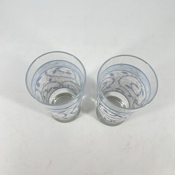 Set of 2 Pfaltzgraff Monaco Blue Mosaic Tumbler 16 oz 6 1/4" Tall - Picture 3 of 4